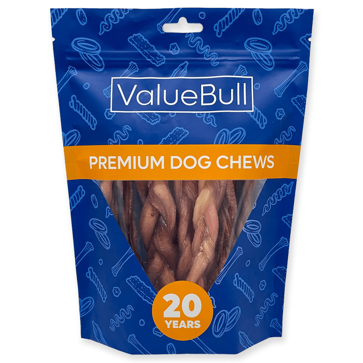 ValueBull Braided Bully Sticks for Small Dogs, Thin 6 Inch, 10 Count - ValuePetSupplies