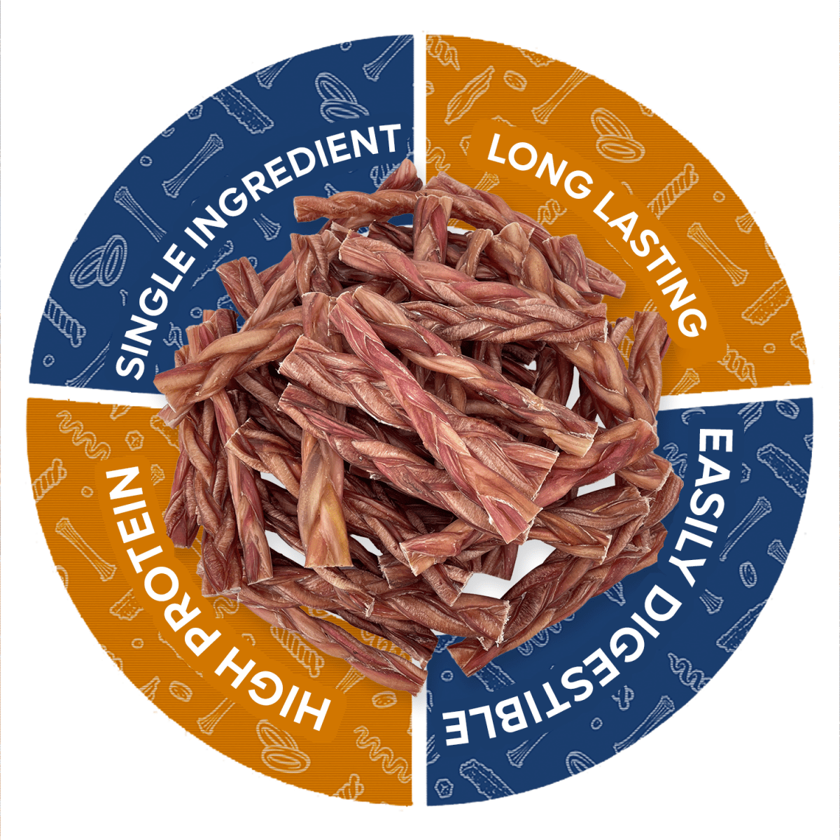 ValueBull Braided Bully Sticks for Small Dogs, Thin 6 Inch, 200 Count Wholesale Pack - ValuePetSupplies