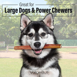 ValueBull Bully Sticks for Dogs, Jumbo 12 Inch, 100 Count - ValuePetSupplies