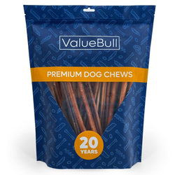 ValueBull Bully Sticks for Small Dogs, Thin 12 Inch, 50 Count - ValuePetSupplies