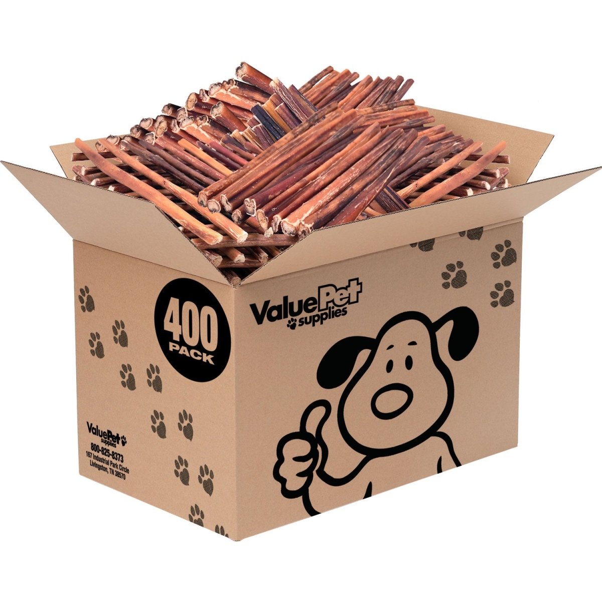 ValueBull Bully Sticks for Small Dogs, Thin 12 Inch, 400 Count Wholesale Pack - ValuePetSupplies