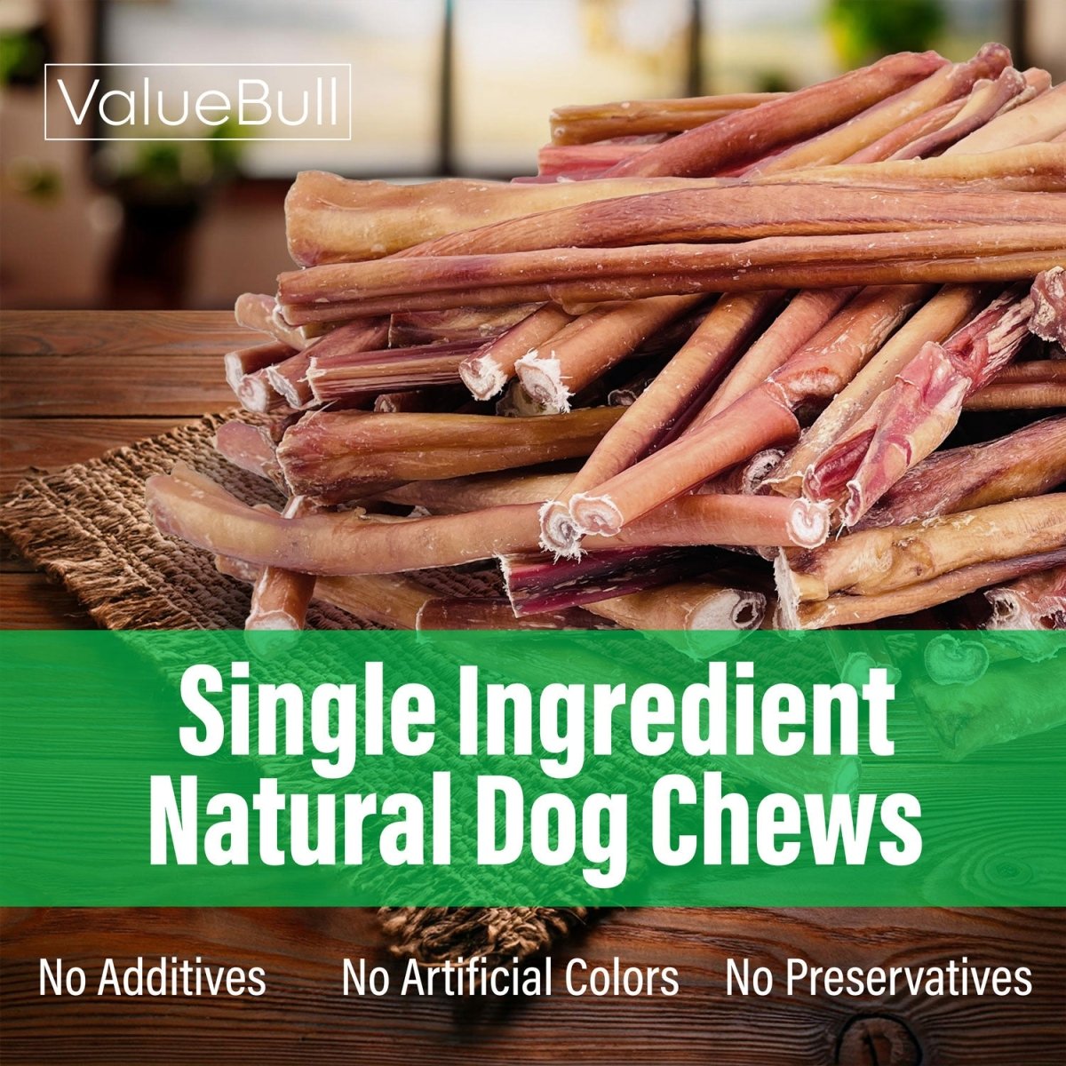 ValueBull Bully Sticks for Dogs, Thick 12 Inch, 50 Count - ValuePetSupplies