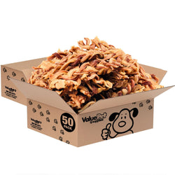 ValueBull Braided Bully Sticks, Thick 12 Inch, 100 Count BULK PACK - ValuePetSupplies