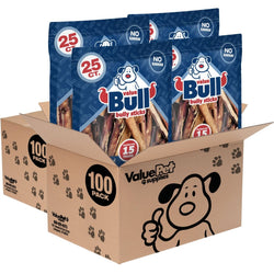 ValueBull Bully Sticks for Dogs, Varied Shapes, Super Jumbo 4 - 6 Inch, 200 Count BULK PACK - ValuePetSupplies