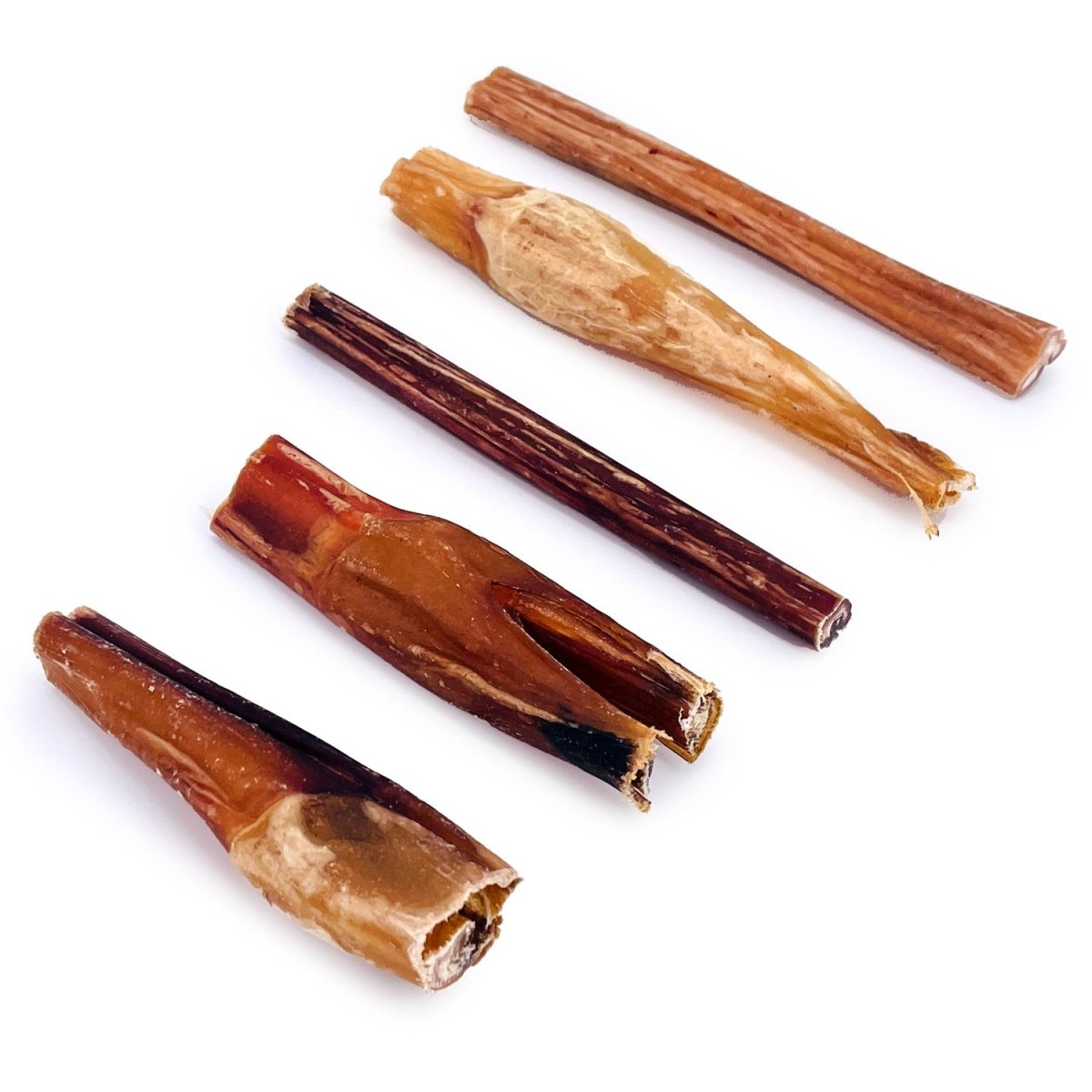 ValueBull Bully Sticks for Small Dogs, Thin 4 - 6 Inch, Varied Shapes, 25 Count - ValuePetSupplies