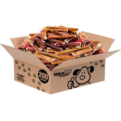 ValueBull Bully Sticks for Small Dogs, Extra Thin 4 - 6 Inch, Varied Shapes, 200 Count BULK PACK - ValuePetSupplies