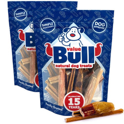 ValueBull Bully Sticks for Small Dogs, Extra Thin 4 - 6 Inch, Varied Shapes, 50 Count - ValuePetSupplies
