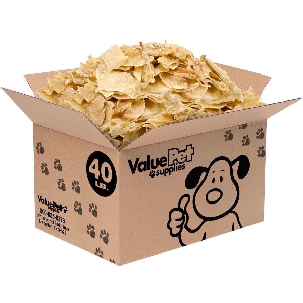 ValueBull USA Collagen Chips, Dog Chews, Natural Beef, 40 Pound WHOLESALE PACK - ValuePetSupplies