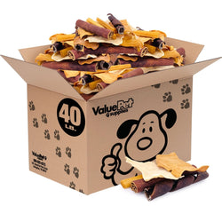 ValueBull USA Collagen Dog Chews Variety Mix, Fun Shapes, 40 LB WHOLESALE PACK - ValuePetSupplies