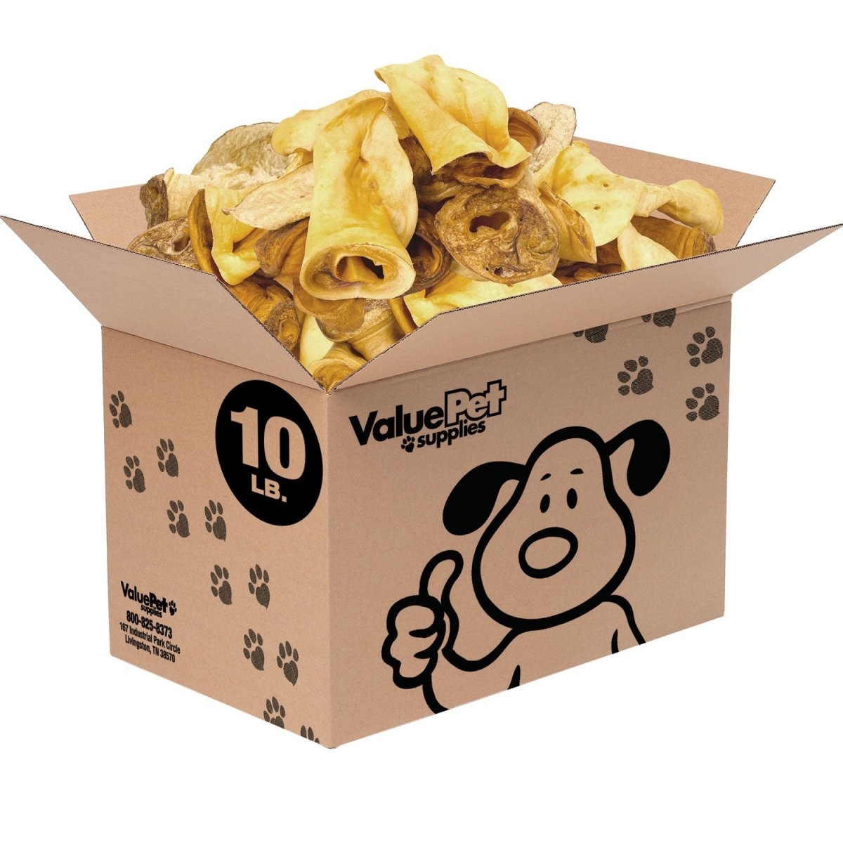ValueBull USA Premium Cow Ears, Smoked, Large Varied Shapes, 10 Pounds BULK PACK - ValuePetSupplies
