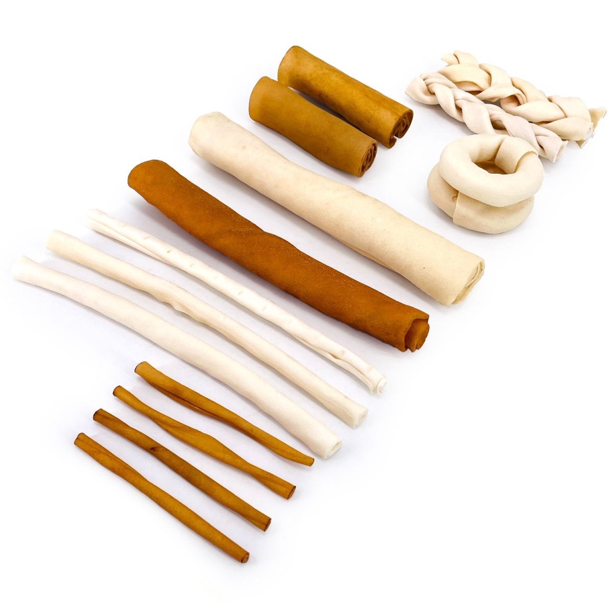 ValueBull USA Rawhide, Varied Mix of Fun Shapes for Dogs, 1 Pound - ValuePetSupplies