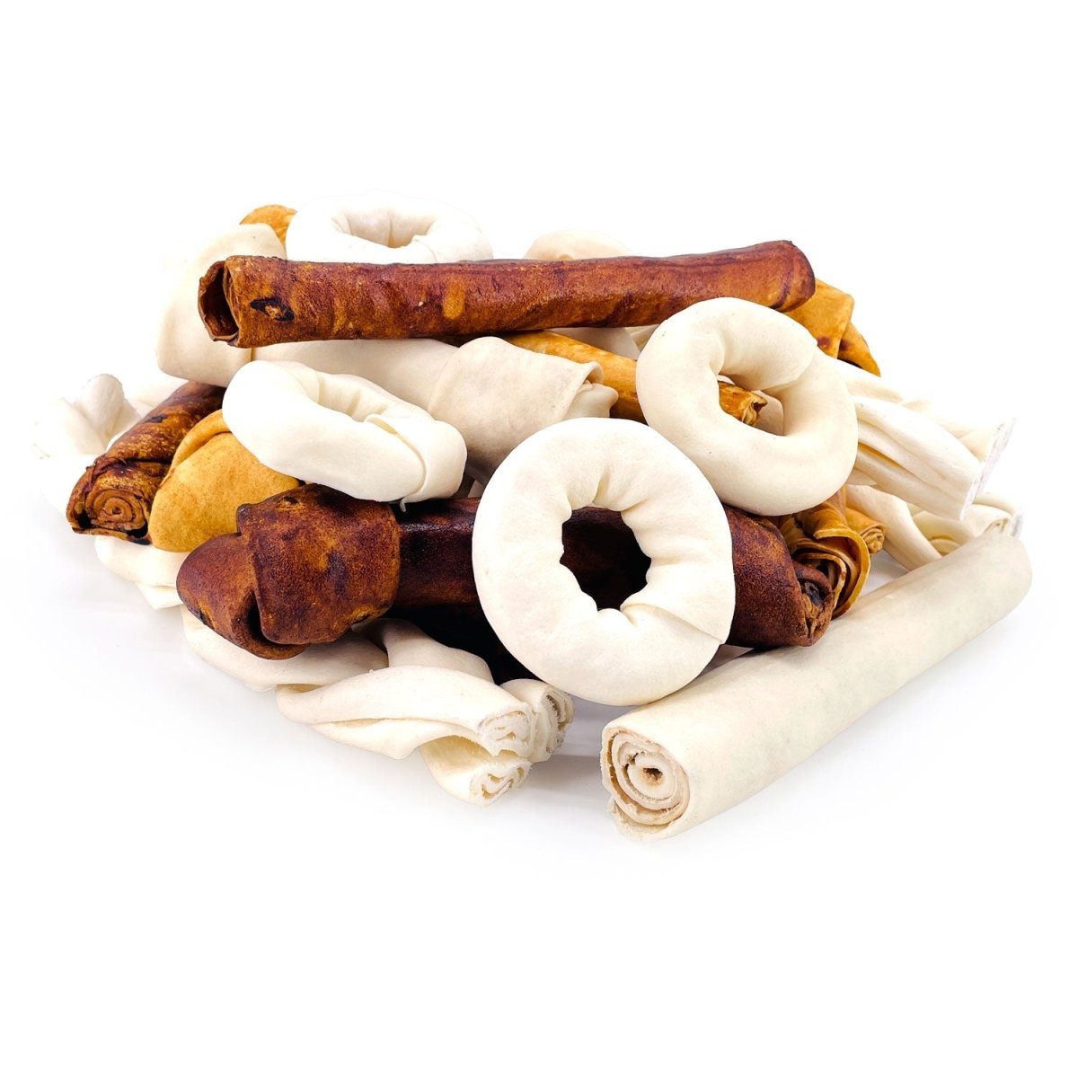 ValueBull USA Rawhide, Large Dog Variety Mix, Fun Shapes, 2 Pound - ValuePetSupplies