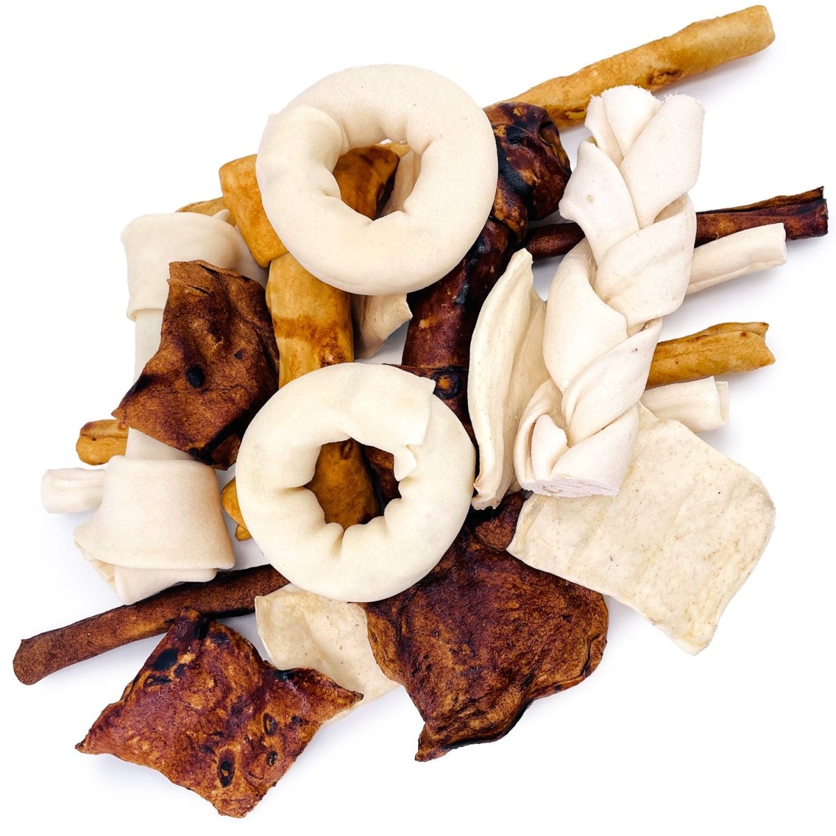 ValueBull USA Rawhide, Medium Dog Variety Mix, Fun Shapes, 20 Pound BULK PACK - ValuePetSupplies
