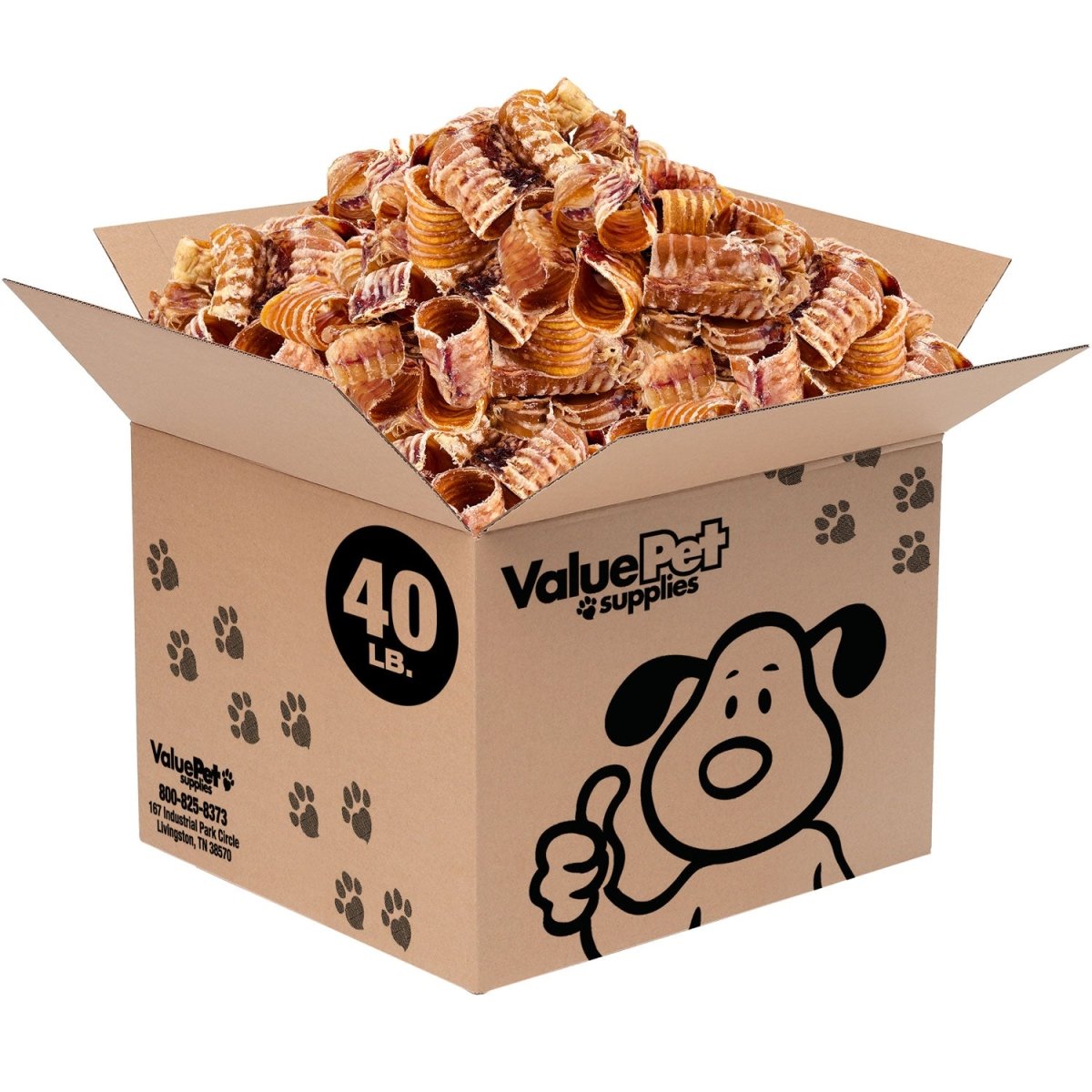 ValueBull USA Beef Trachea Bites for Small Dogs, 40 Pounds WHOLESALE PACK - ValuePetSupplies