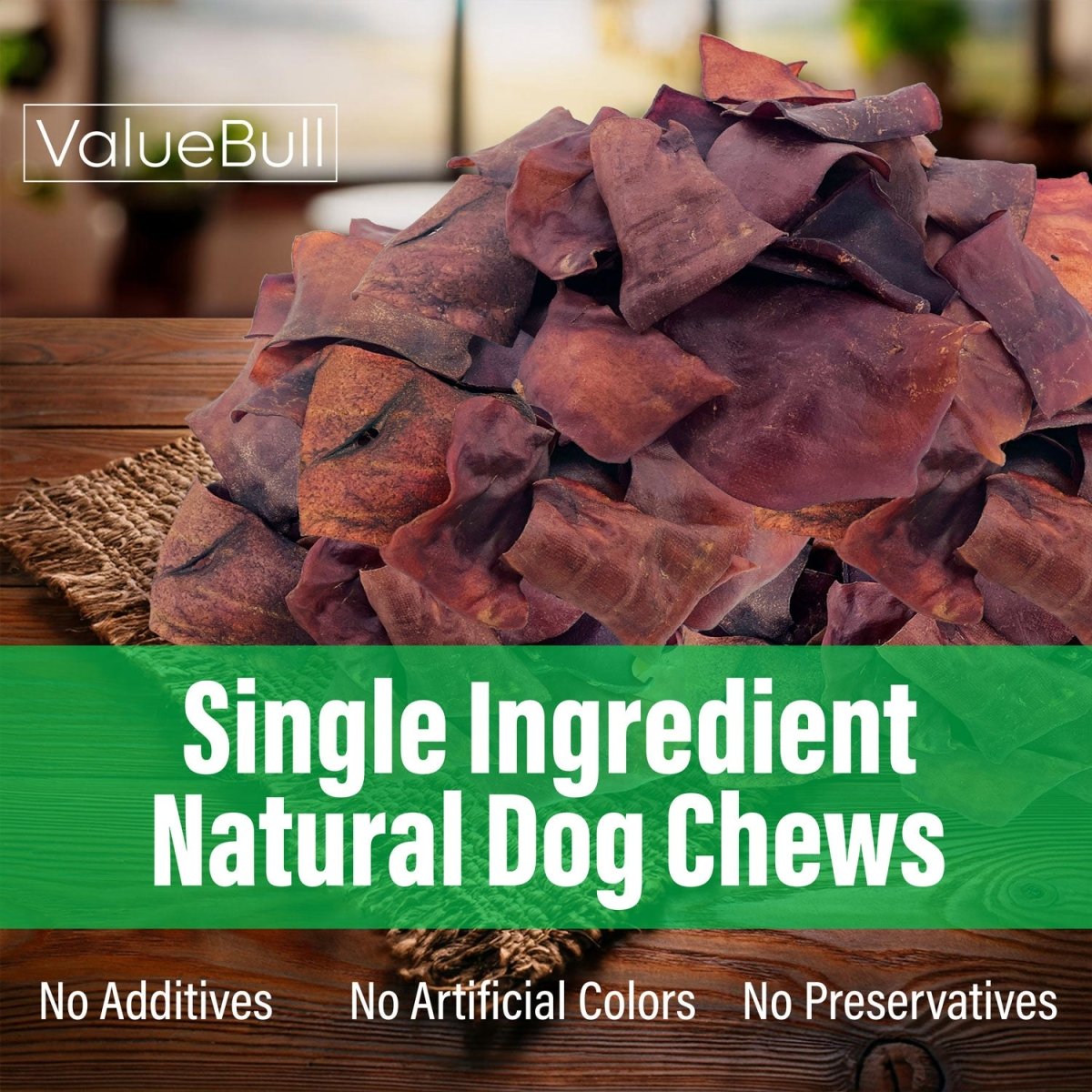 ValueBull USA Collagen Chips, Beef Dog Chews, Smoked, 400 Count WHOLESALE PACK - ValuePetSupplies