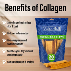 ValueBull USA Collagen Flats, Dog Chews, Natural Beef, Chicken Infused, 25 Count - ValuePetSupplies
