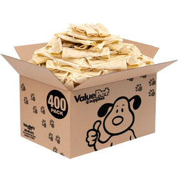 ValueBull USA Collagen Flats, Dog Chews, Natural Beef, 400 Count, WHOLESALE PACK - ValuePetSupplies