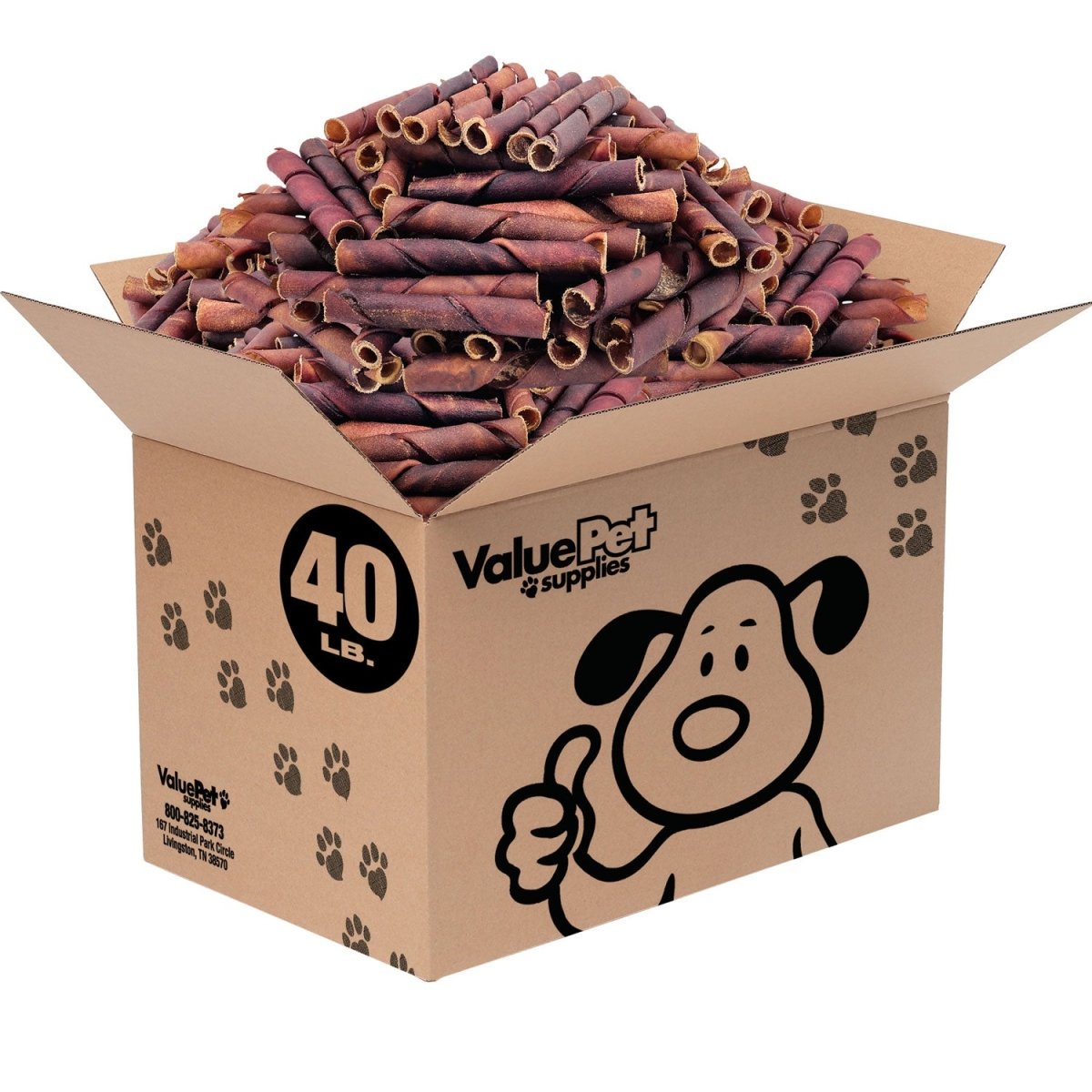 ValueBull USA Collagen Spirals, Thin 5 - 6 Inch, 40 Pound WHOLESALE PACK - ValuePetSupplies