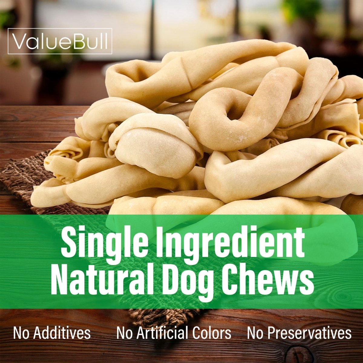 ValueBull USA Collagen Twists, Dog Chews, Natural Beef, 10 Count - ValuePetSupplies