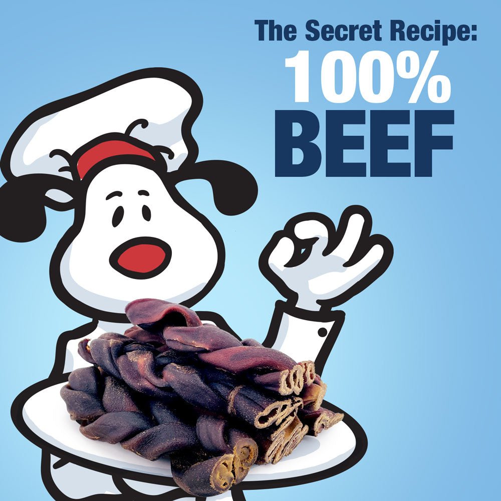 ValueBull USA Collagen Braid Beef Large Dog Chews, Jumbo 6 Inch 10 Count - ValuePetSupplies