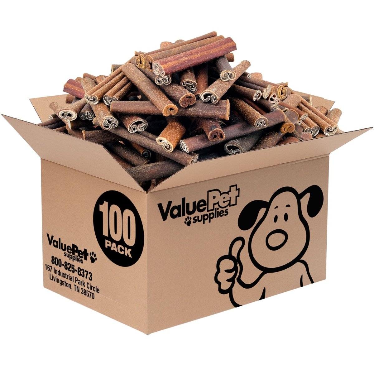 ValueBull USA Collagen Sticks For Dogs, Bully Sticks & Rawhide Alternative, Jumbo 6 Inch, 100 Count BULK PACK - ValuePetSupplies
