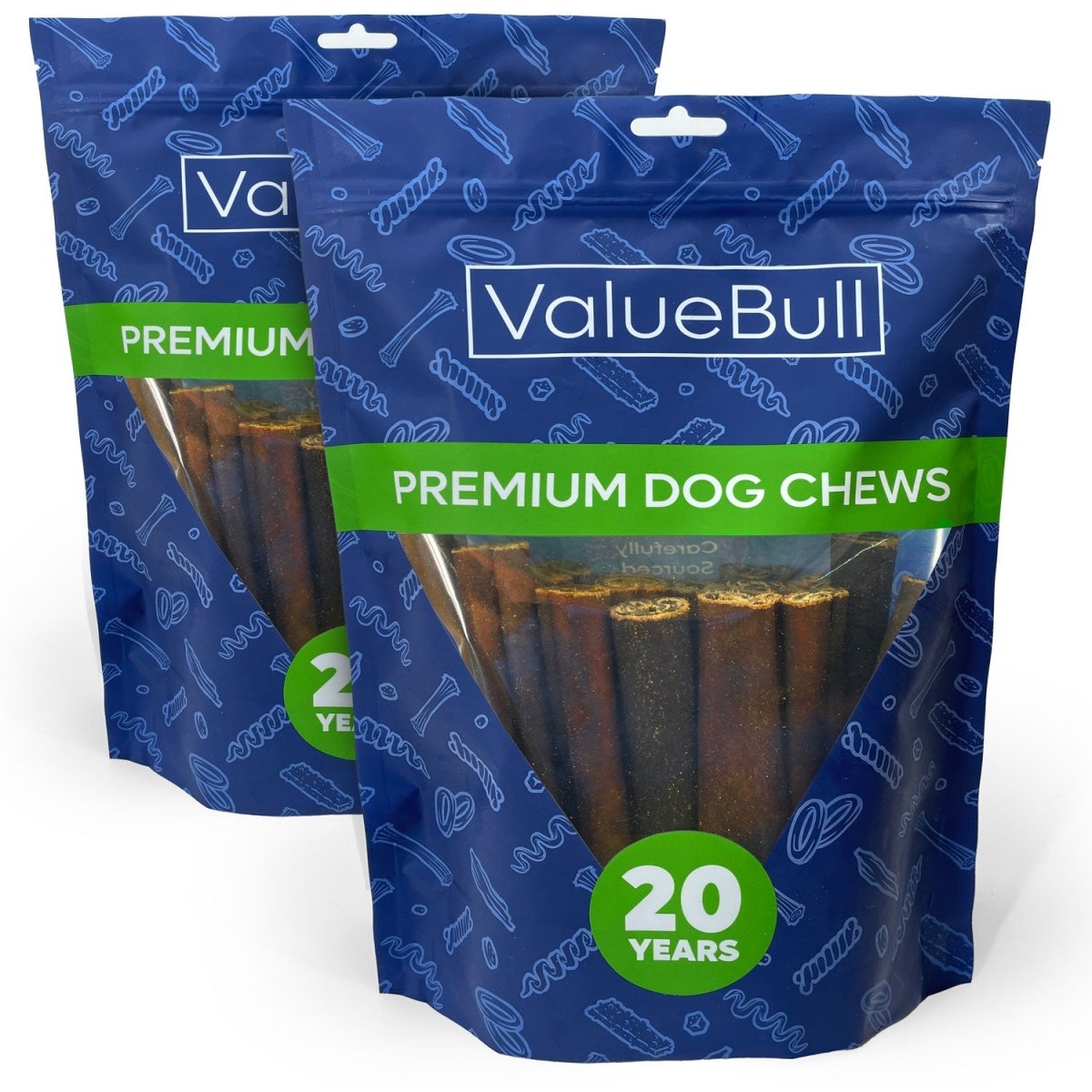 ValueBull USA Collagen Sticks For Dogs, Bully Sticks & Rawhide Alternative, Jumbo 6 Inch, 50 Count - ValuePetSupplies