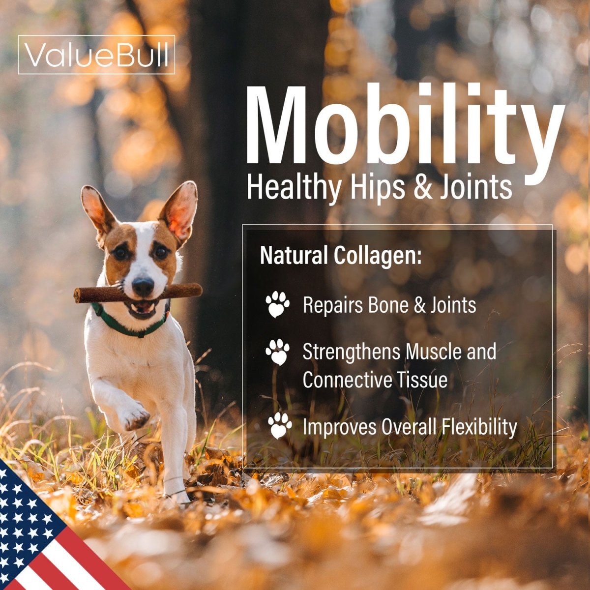 ValueBull USA Collagen Sticks For Dogs, Bully Sticks & Rawhide Alternative, Jumbo 6 Inch, 50 Count - ValuePetSupplies