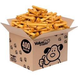 ValueBull USA Collagen Sticks, Beef Dog Chews, Lightly Smoked, Jumbo 6", 400 Ct WHOLESALE PACK - ValuePetSupplies