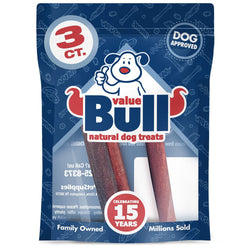 ValueBull USA Collagen Sticks For Dogs, Bully Sticks & Rawhide Alternative, Jumbo 6 Inch, 3 Count (SAMPLE PACK) - ValuePetSupplies