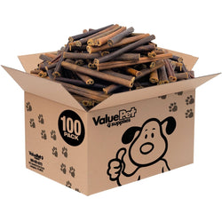 ValueBull USA Collagen Sticks For Dogs, Bully Sticks & Rawhide Alternative, Medium 6 Inch, 100 Count BULK PACK - ValuePetSupplies