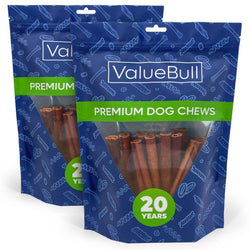 ValueBull USA Collagen Sticks For Dogs, Bully Sticks & Rawhide Alternative, Medium 6 Inch, 50 Count - ValuePetSupplies