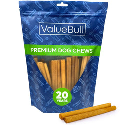 ValueBull USA Collagen Sticks, Beef Dog Chews, Lightly Smoked, Medium 6 Inch, 25 Count - ValuePetSupplies