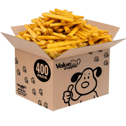 ValueBull USA Collagen Sticks, Beef Dog Chews, Lightly Smoked, Medium 6", 400ct WHOLESALE PACK - ValuePetSupplies