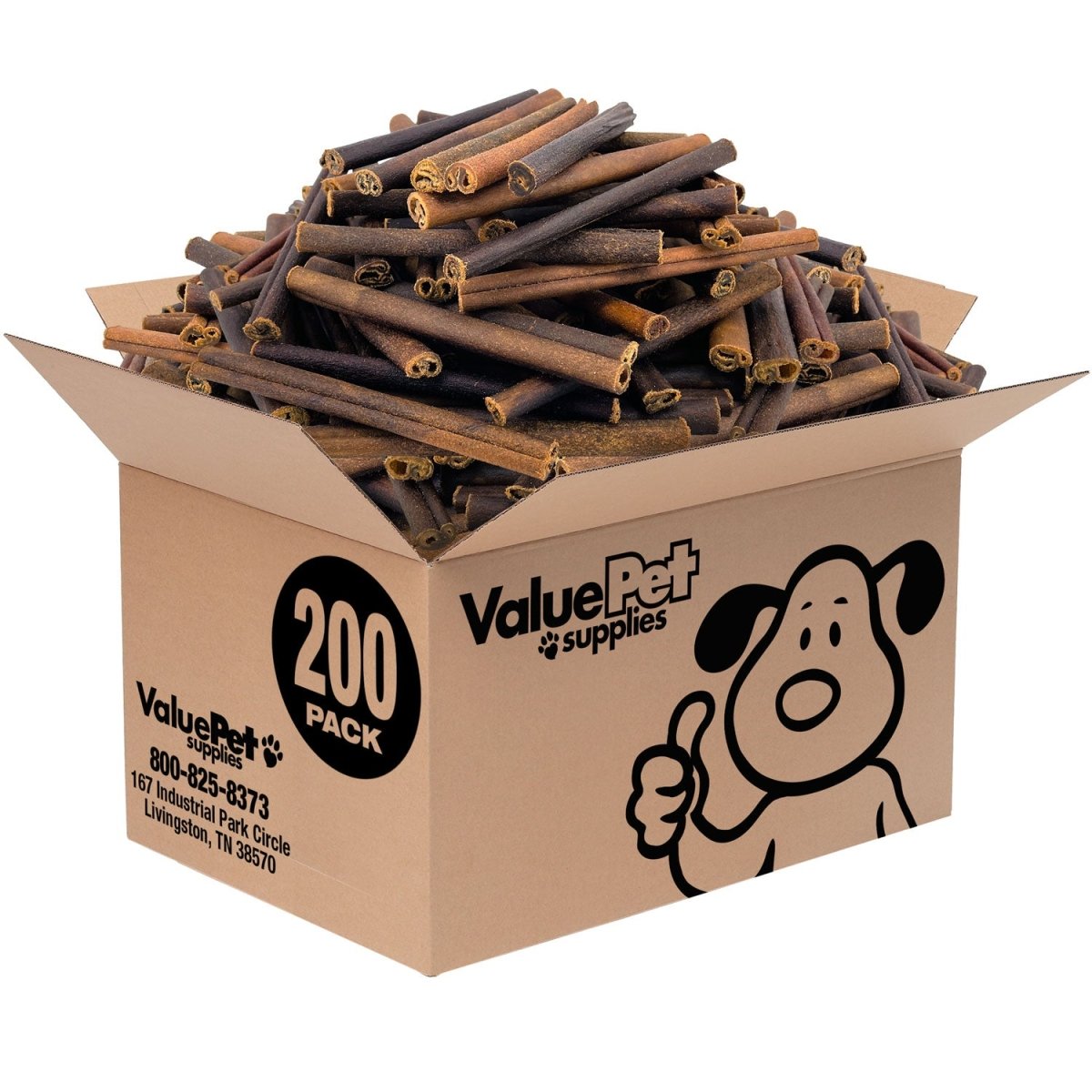 ValueBull USA Collagen Sticks For Dogs, Bully Sticks & Rawhide Alternative, Medium 6 Inch, 200 Count BULK PACK - ValuePetSupplies