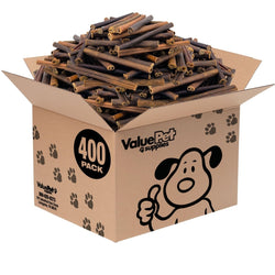 ValueBull USA Collagen Sticks For Dogs, Bully Sticks & Rawhide Alternative, Medium 6 Inch, 400ct WHOLESALE PACK - ValuePetSupplies