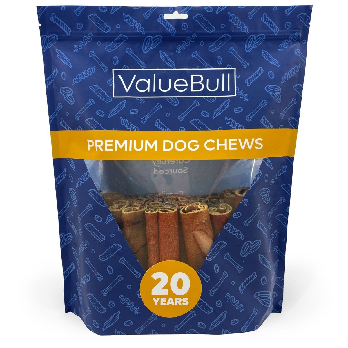ValueBull USA Collagen Sticks For Dogs, Bully Sticks & Rawhide Alternative, Super Jumbo 6 Inch, 25 Count - ValuePetSupplies