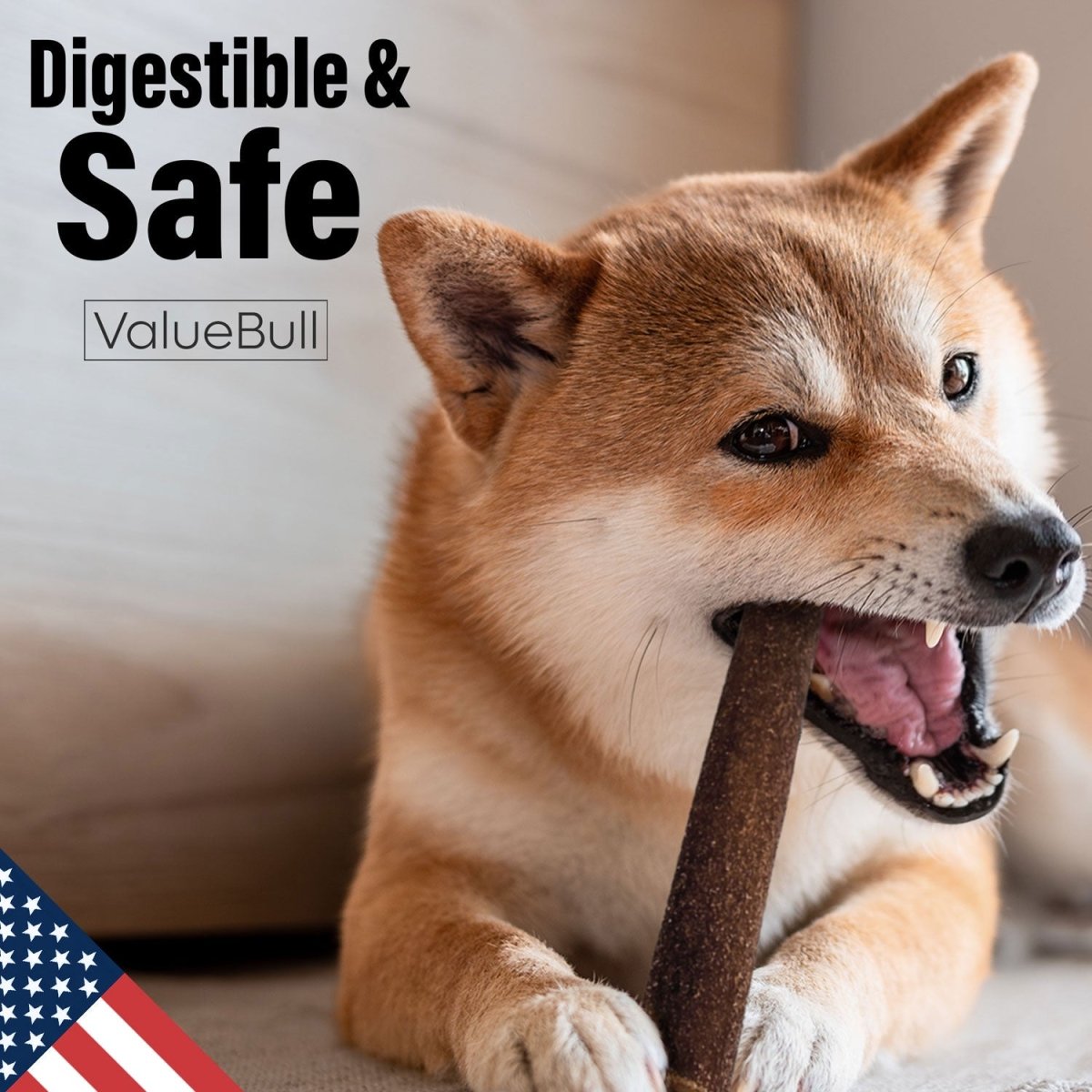 ValueBull USA Collagen Sticks For Dogs, Bully Sticks & Rawhide Alternative, Super Jumbo 6 Inch, 25 Count - ValuePetSupplies