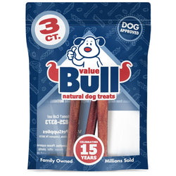ValueBull USA Collagen Sticks For Dogs, Bully Sticks & Rawhide Alternative, Thick 6 Inch, 3 Count (SAMPLE PACK) - ValuePetSupplies