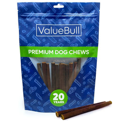ValueBull USA Collagen Sticks For Small Dogs, Bully Sticks & Rawhide Alternative, Thin 6 Inch, 10 Count - ValuePetSupplies