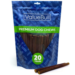 ValueBull USA Collagen Sticks For Small Dogs, Bully Sticks & Rawhide Alternative, Thin 6 Inch, 50 Count - ValuePetSupplies