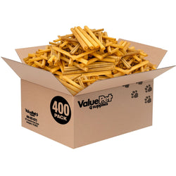 ValueBull USA Collagen Sticks, Beef Dog Chews, Lightly Smoked, Thin 6 Inch, 400 ct WHOLESALE PACK - ValuePetSupplies