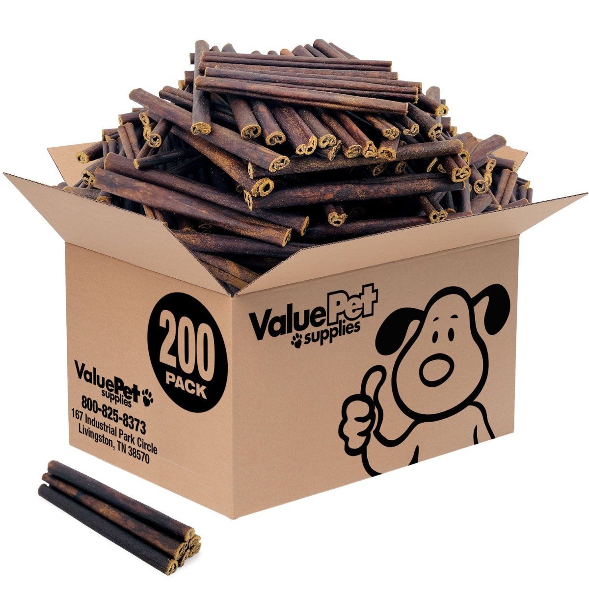 ValueBull USA Collagen Sticks For Small Dogs, Bully Sticks & Rawhide Alternative, Thin 6 Inch, 200ct BULK PACK - ValuePetSupplies