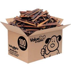 ValueBull USA Collagen Sticks For Small Dogs, Bully Sticks & Rawhide Alternative, X - Thin 6 Inch, 100ct BULK PACK - ValuePetSupplies