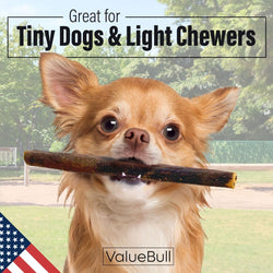 ValueBull USA Collagen Sticks For Small Dogs, Bully Sticks & Rawhide Alternative, X - Thin 6 Inch, 100ct BULK PACK - ValuePetSupplies