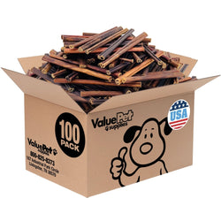 ValueBull USA Collagen Sticks for Small Dogs, 6 Inch Extra Thin Chews, Natural Dog Treats, 100 Count Bulk Pack - ValuePetSupplies