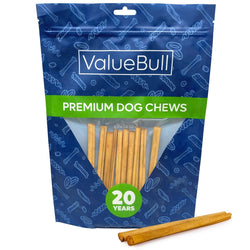 ValueBull USA Collagen Sticks, Beef Dog Chews, Lightly Smoked, Extra Thin 6 Inch, 10 Count - ValuePetSupplies