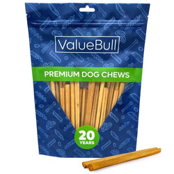 ValueBull USA Collagen Sticks, Beef Dog Chews, Lightly Smoked, Extra Thin 6", 25 Count - ValuePetSupplies