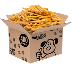 ValueBull USA Collagen Sticks, Beef Dog Chews, Lightly Smoked, Extra Thin 6" 400ct WHOLESALE PACK - ValuePetSupplies