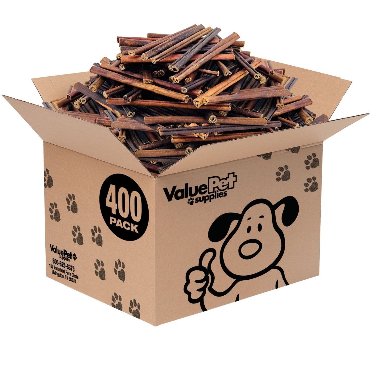 ValueBull USA Collagen Sticks For Dogs, Bully Sticks & Rawhide Alternative, X - Thin 6 Inch, 400ct WHOLESALE PACK - ValuePetSupplies