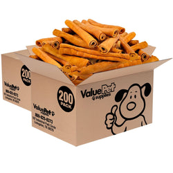 ValueBull USA Collagen Retriever Rolls, Dog Chews, Natural Beef, Chicken Infused, 9 Inch, 400 Count WHOLESALE PACK - ValuePetSupplies